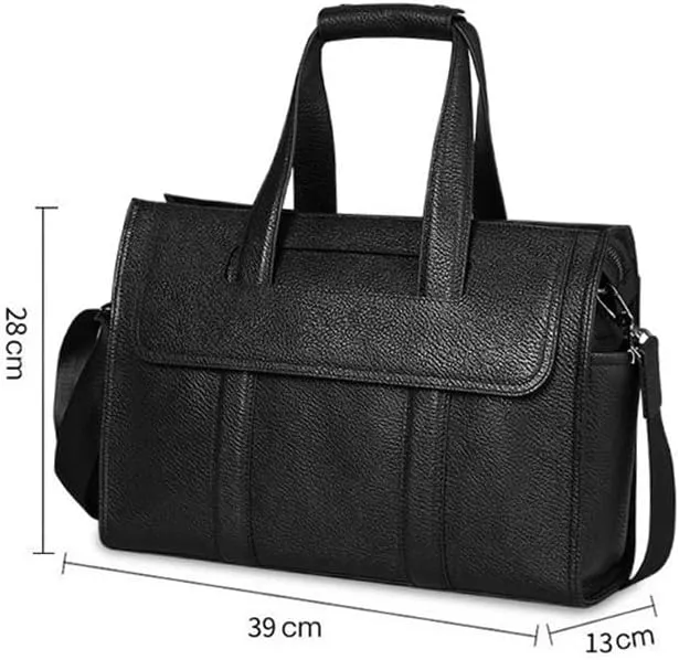 CSCDD Men's Bag Leather Handbag Cowhide Computer Bag 15.6 Inch Business Large Capacity Briefcase Crossbody Bag