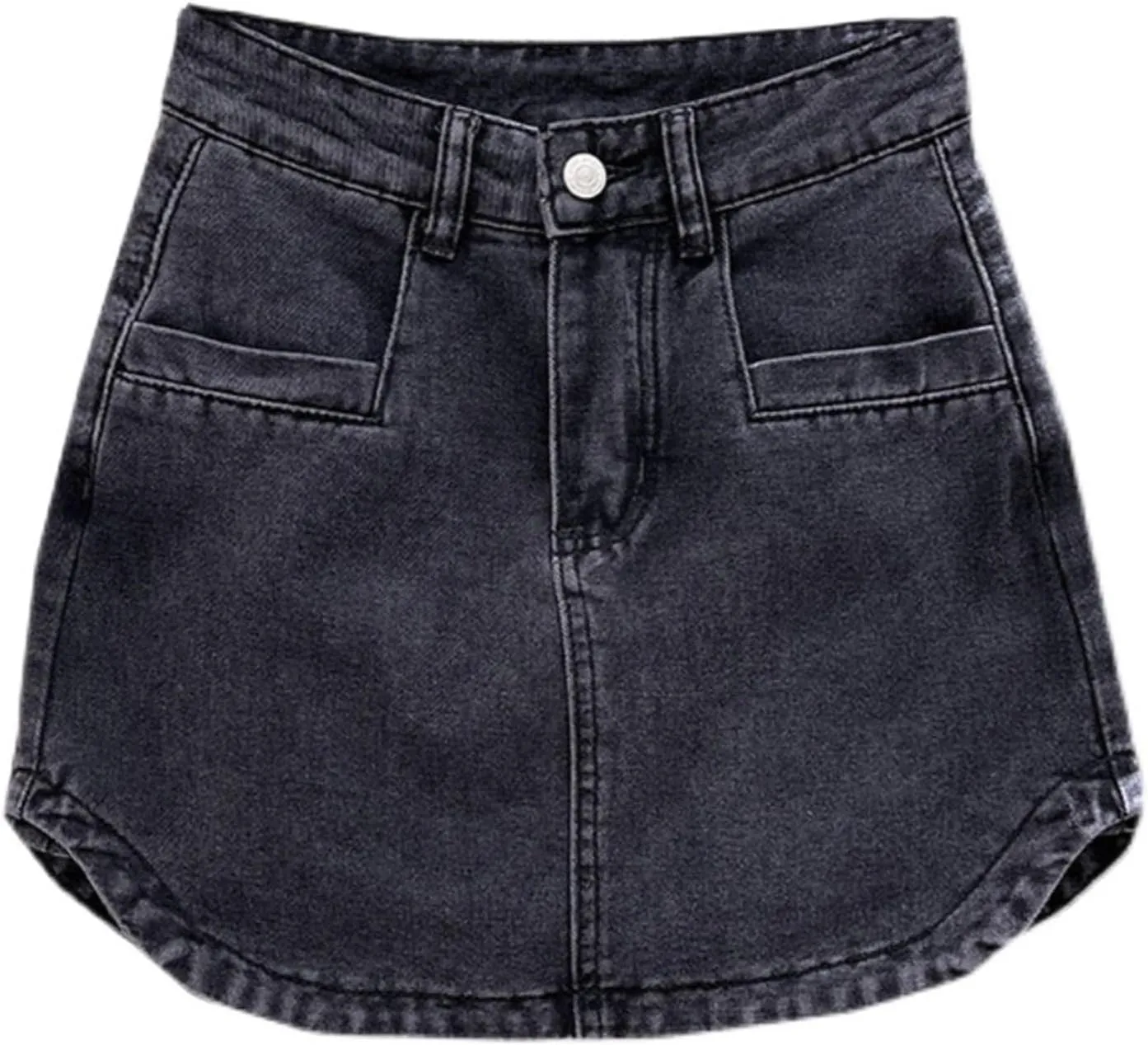 Denim Skirt Shorts for Women High Waisted Zipper Button Casual Mini Jean Skort with Pockets