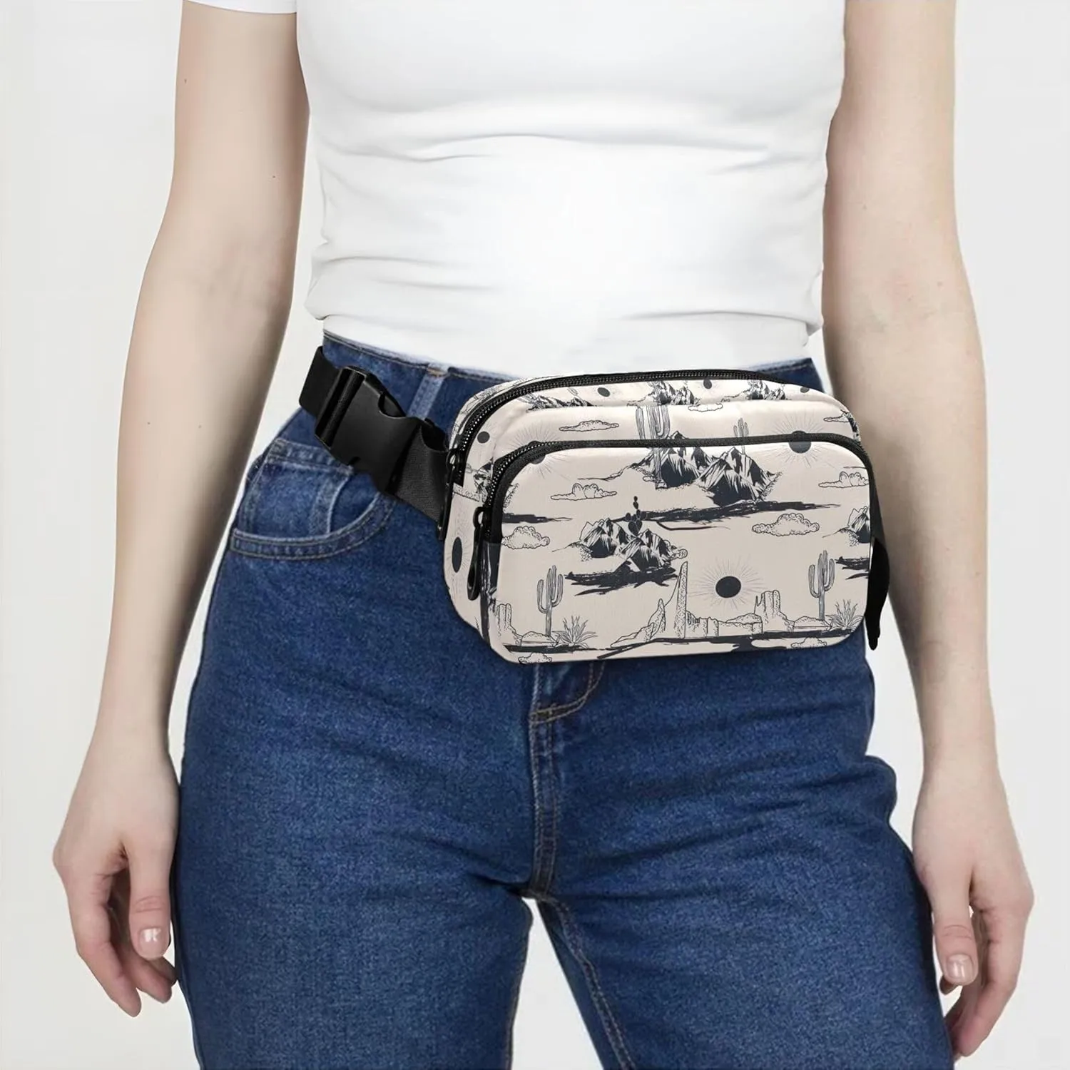 Desert Adventure Cactus Women Fanny Packs Waterproof Hip Bag Belt Purse Cute Travel Waist Pouch