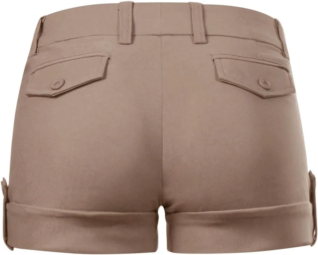 Design by Olivia Women's Body Enhancing Comfort Modern City Cuffed Short with Pockets
