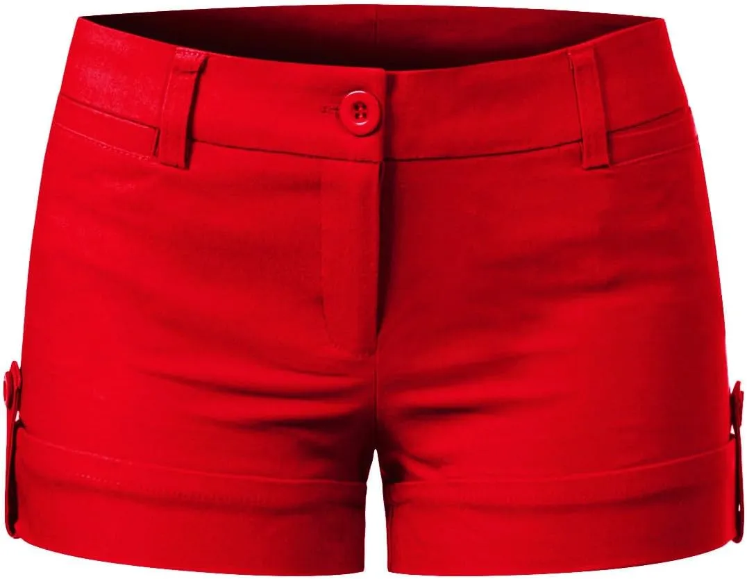 Design by Olivia Women's Body Enhancing Comfort Modern City Cuffed Short with Pockets