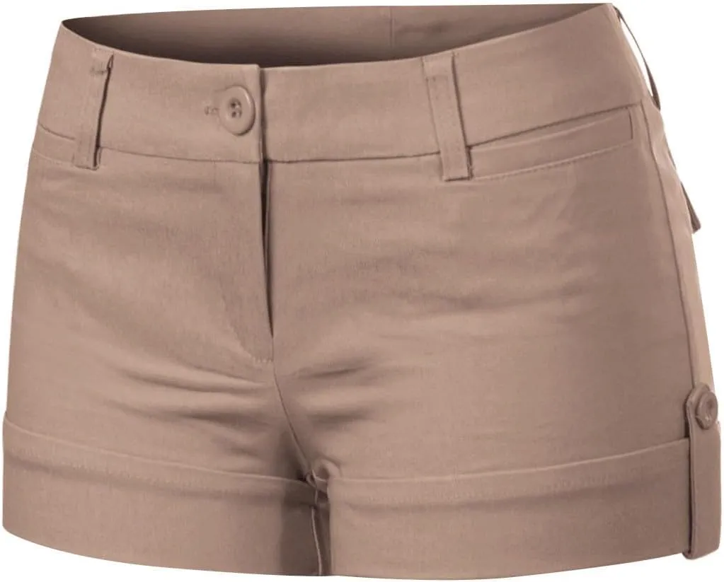 Design by Olivia Women's Body Enhancing Comfort Modern City Cuffed Short with Pockets