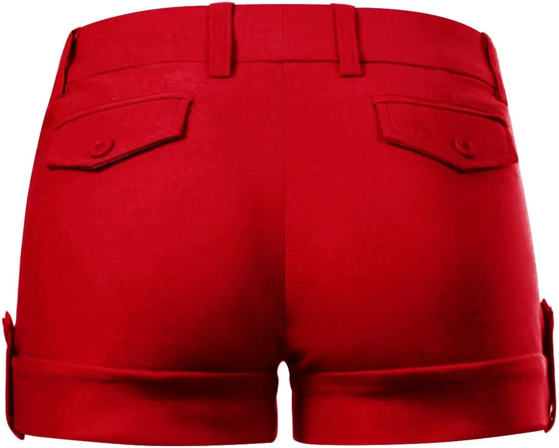 Design by Olivia Women's Body Enhancing Comfort Modern City Cuffed Short with Pockets