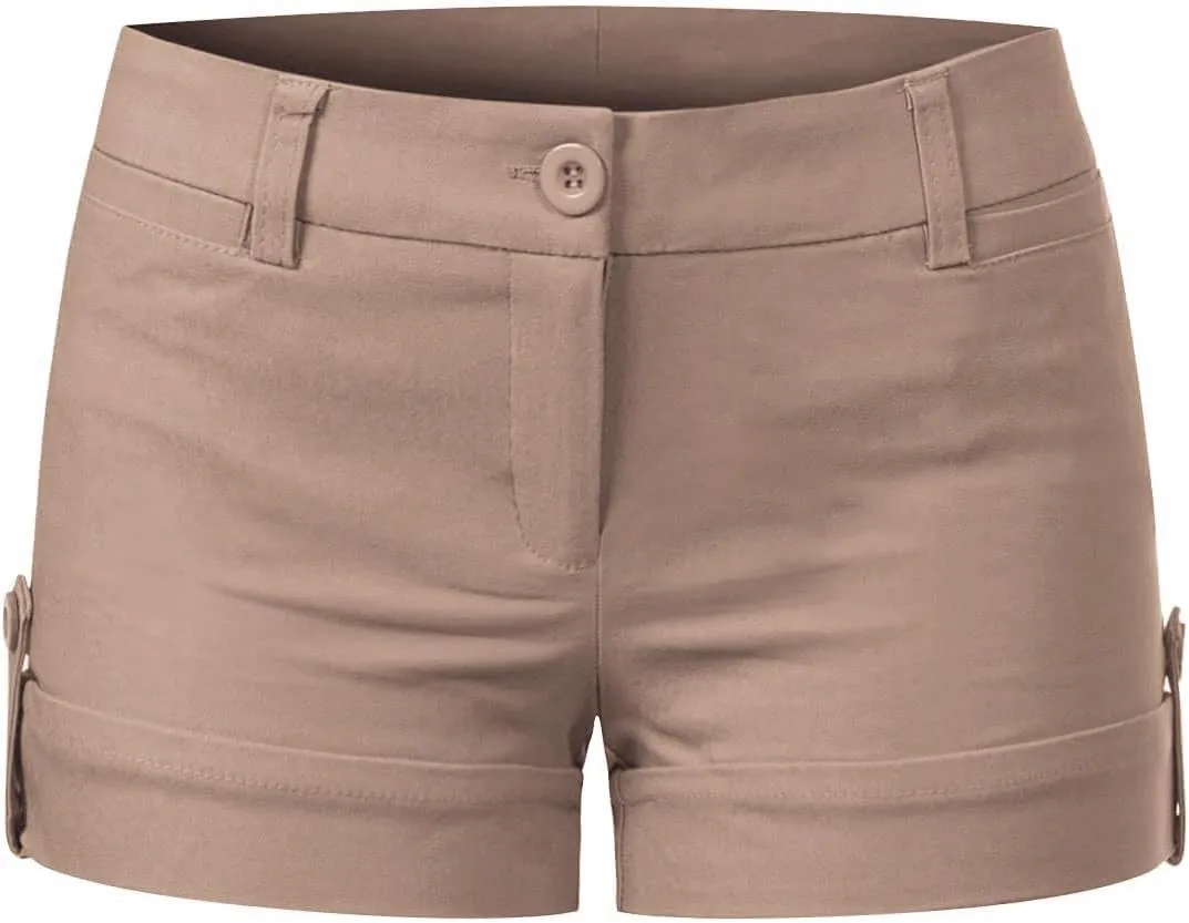 Design by Olivia Women's Body Enhancing Comfort Modern City Cuffed Short with Pockets