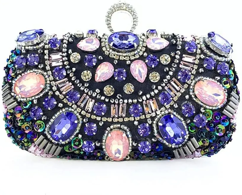 Dinner Bag Clutch Bag Party Purse Crystal Beaded Dinner Banquet Handbag Female Sparkly Crossbody Wedding Prom Purse