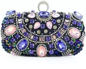 Dinner Bag Clutch Bag Party Purse Crystal Beaded Dinner Banquet Handbag Female Sparkly Crossbody Wedding Prom Purse