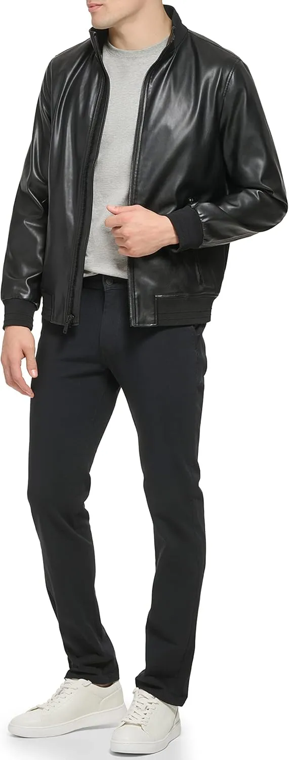DKNY Men's Modern Knit Collar Bomber Jacket
