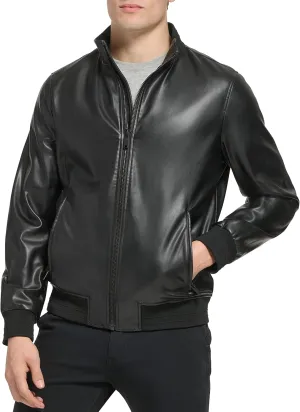 DKNY Men's Modern Knit Collar Bomber Jacket
