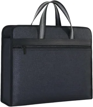 Document Bag, Portable Information Bag, Business Zipper Document Bag, Conference Large Capacity Briefcase(E)