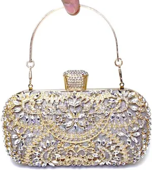 Evening Clutch Bag for Women Wedding Golden Clutch Purse Chain Shoulder Bag Small Party Handbag