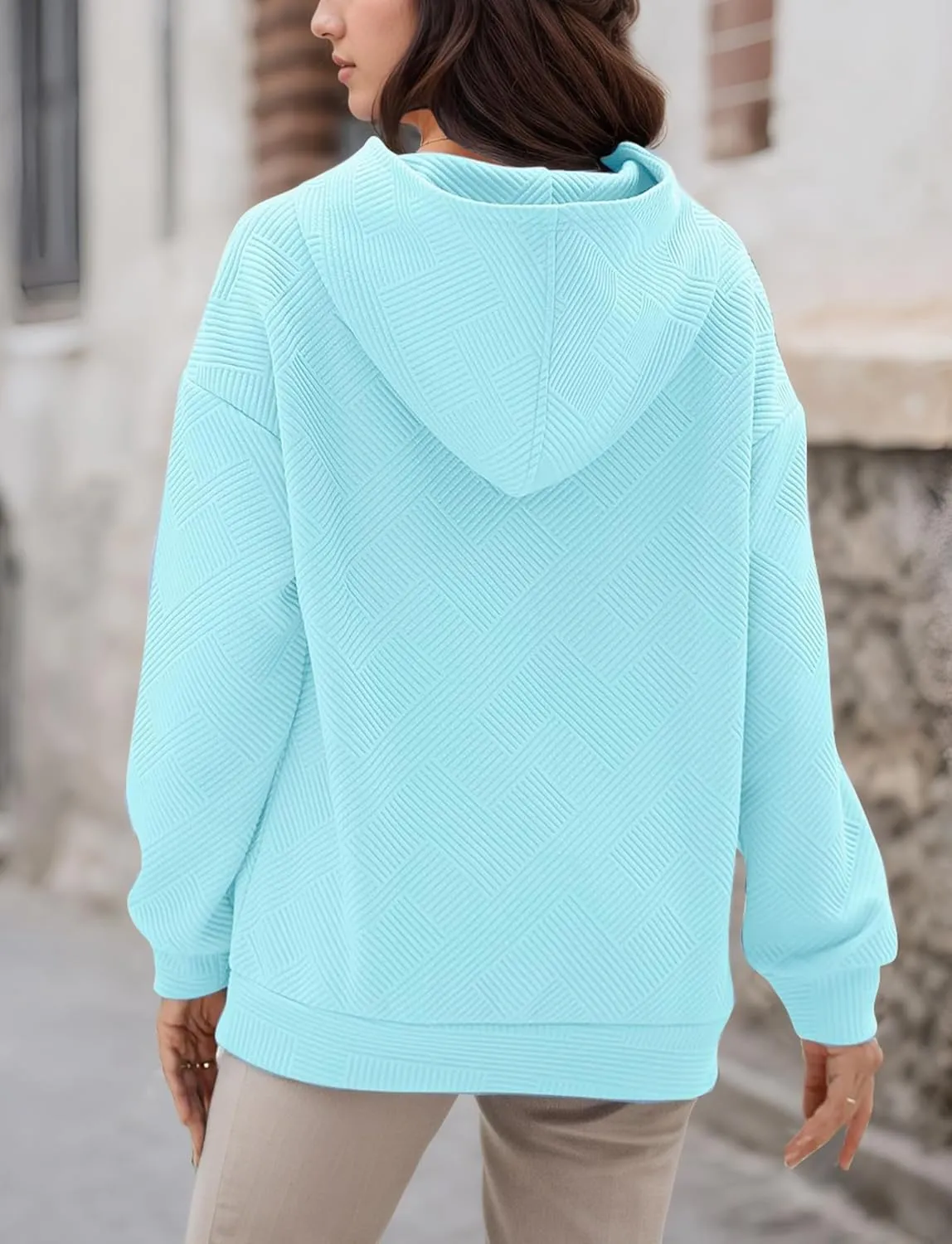 FEOYA Womens Oversized Hoodies Basic Hooded Sweatshirts Casual Long Sleeve Pullover Top with Hood Fall Winter