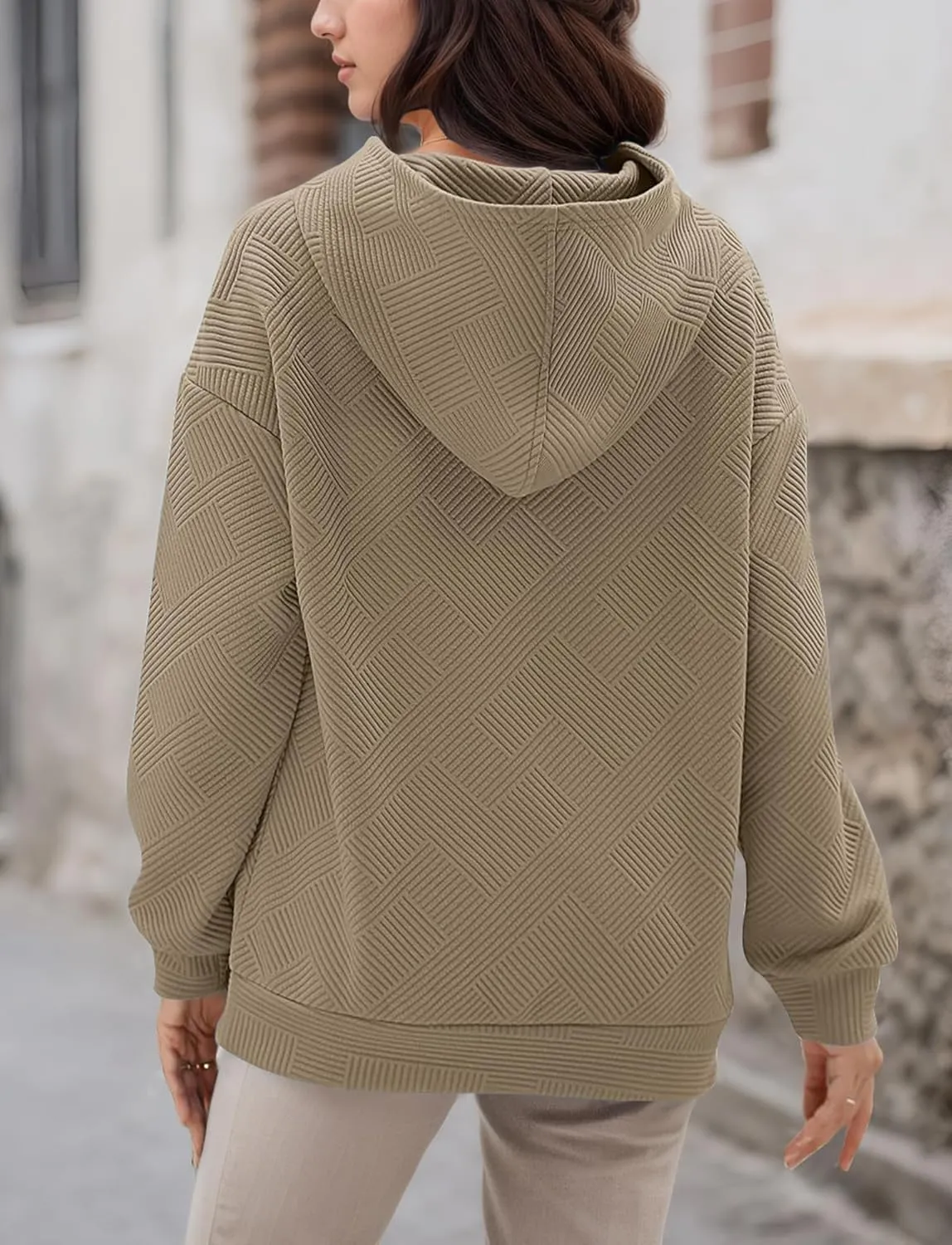 FEOYA Womens Oversized Hoodies Basic Hooded Sweatshirts Casual Long Sleeve Pullover Top with Hood Fall Winter