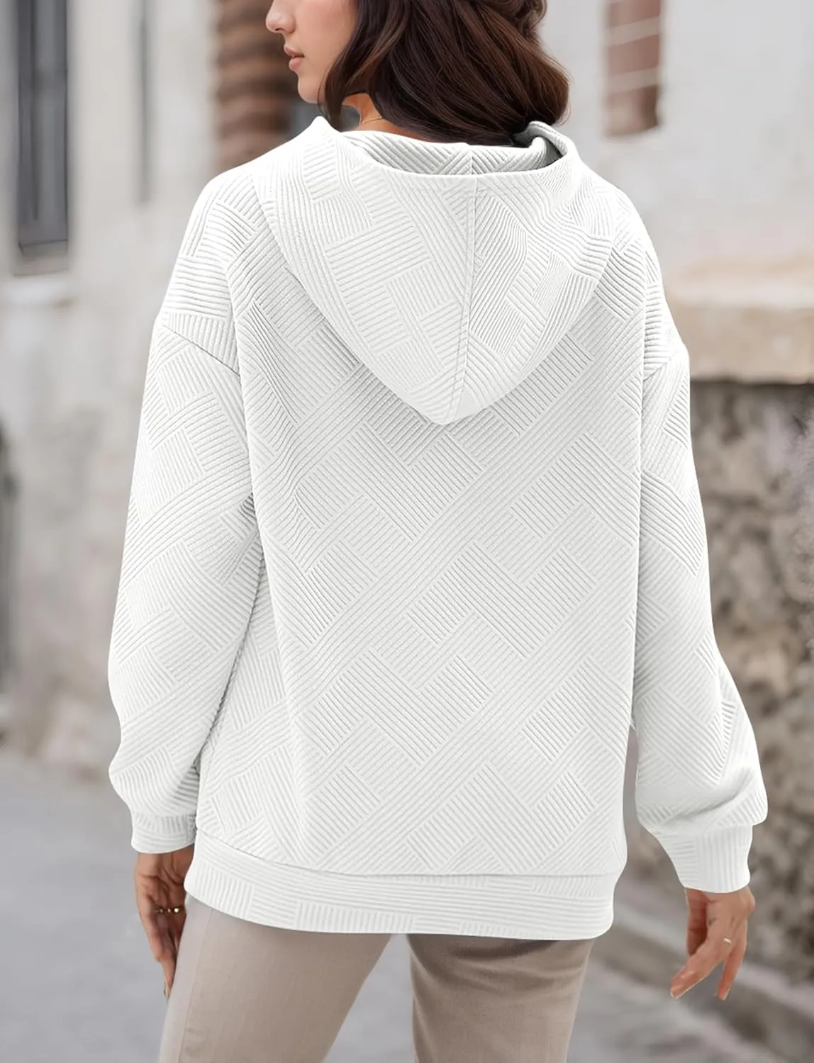 FEOYA Womens Oversized Hoodies Basic Hooded Sweatshirts Casual Long Sleeve Pullover Top with Hood Fall Winter