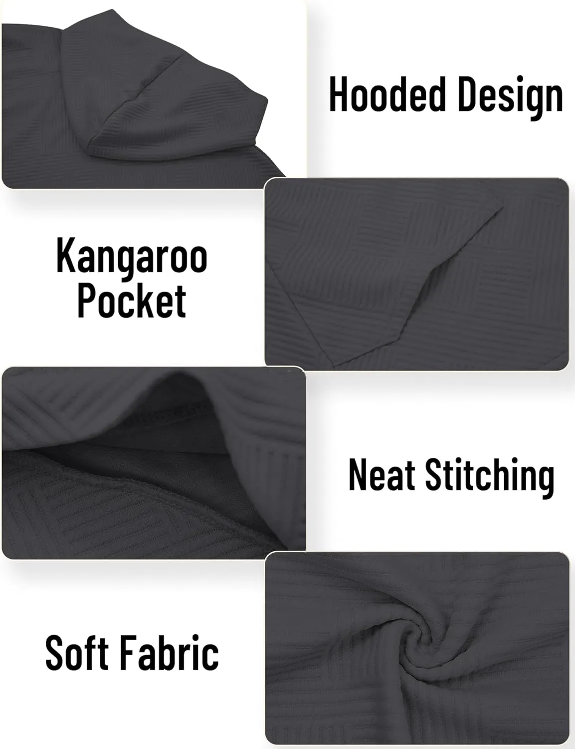 FEOYA Womens Oversized Hoodies Basic Hooded Sweatshirts Casual Long Sleeve Pullover Top with Hood Fall Winter