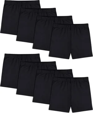 FEQO Girls Bike, Run, Hike Shorts - Cotton, Low Rise, Modern Style - Pink, Black, Purple