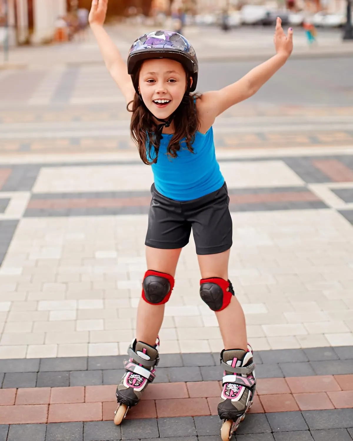 FEQO Girls Bike, Run, Hike Shorts - Cotton, Low Rise, Modern Style - Pink, Black, Purple