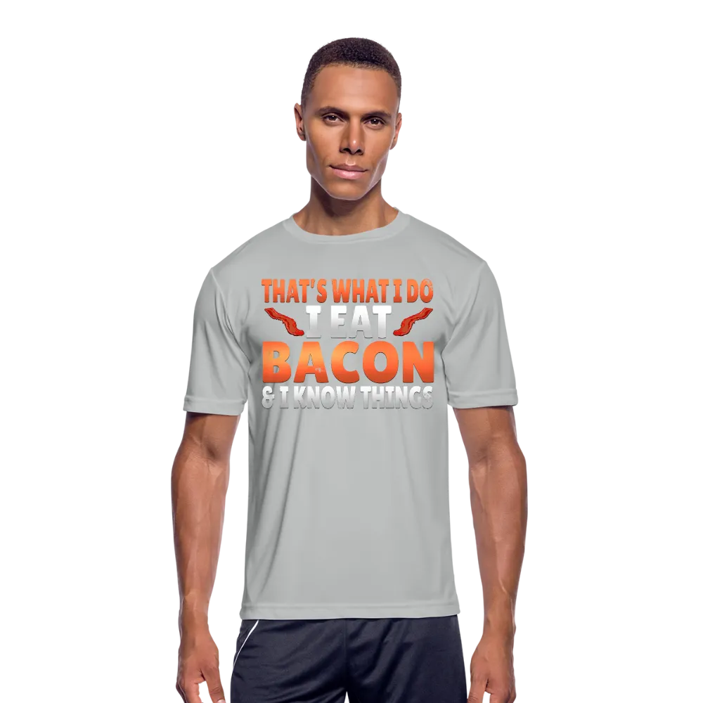 Funny I Eat Bacon And Know Things Bacon Lover Mens Moisture Wicking Performance T-Shirt