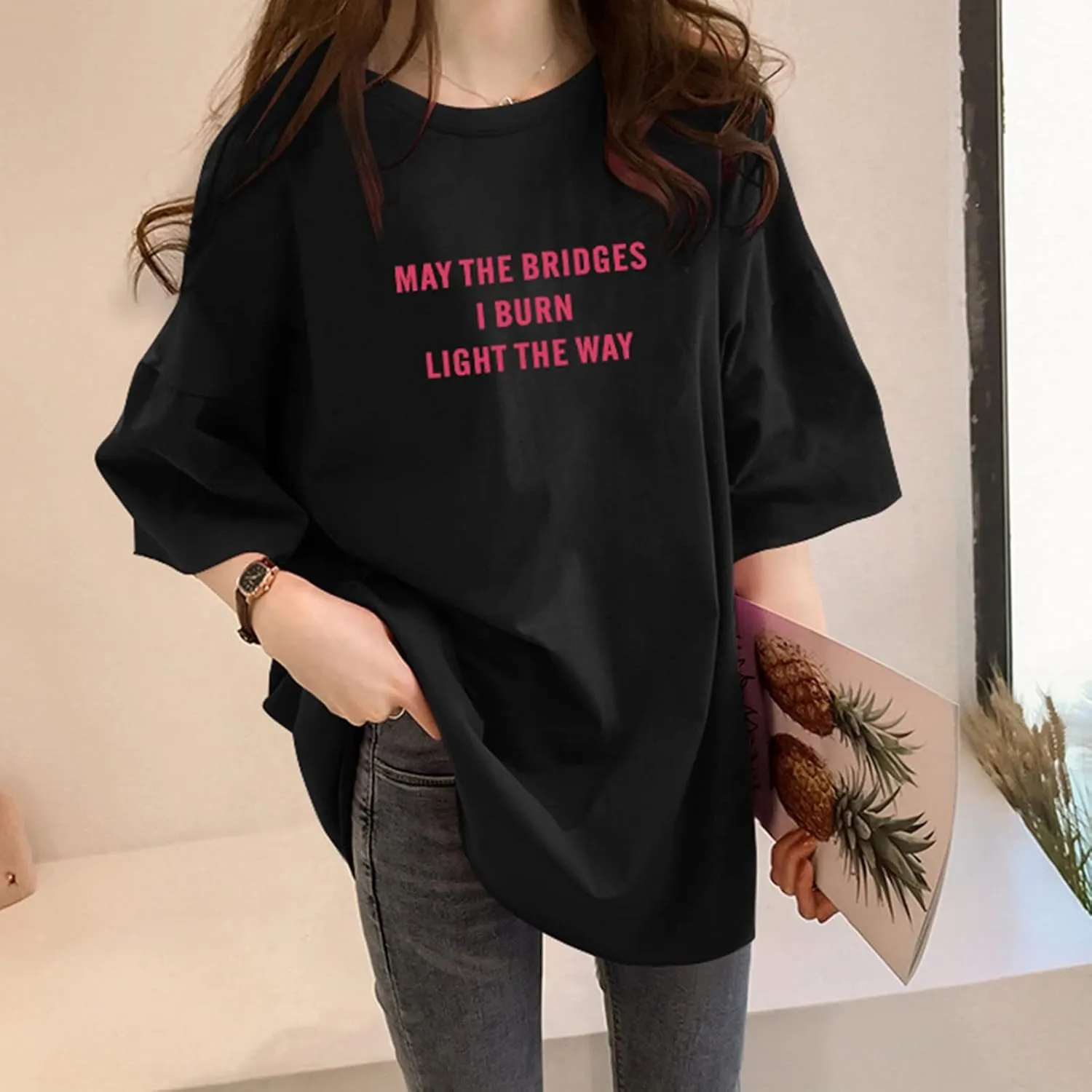 Funny Saying Shirts for Women Crew Neck Short Sleeve Tops Letter Print Going Out Tees Casual Workout Tshirt