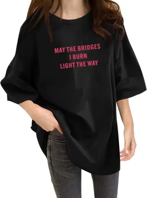 Funny Saying Shirts for Women Crew Neck Short Sleeve Tops Letter Print Going Out Tees Casual Workout Tshirt