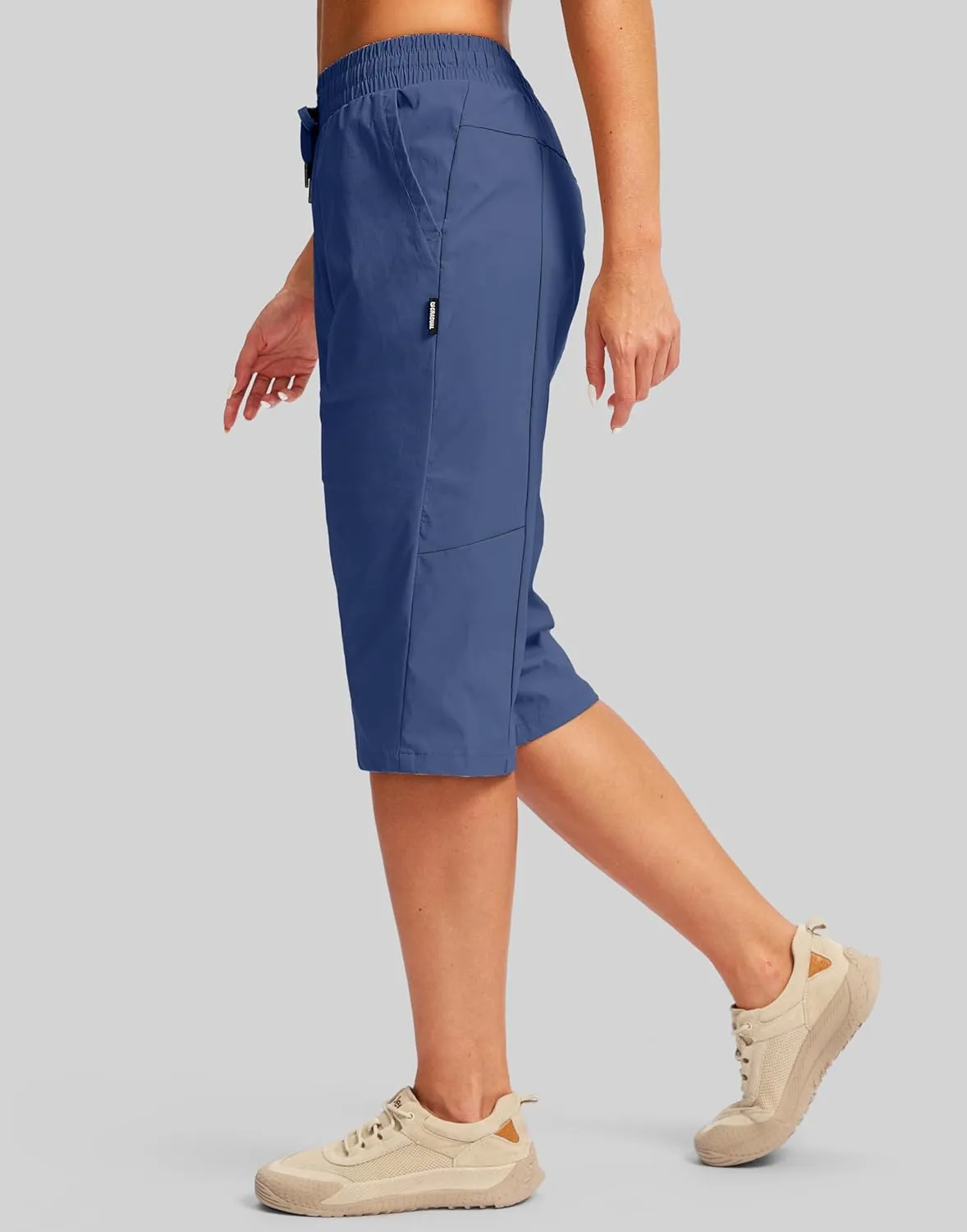 G Gradual Women's 15'' Long Shorts Below The Knee Hiking Cargo Capris Stretch Quick Dry Bermuda Shorts for Women with Pockets