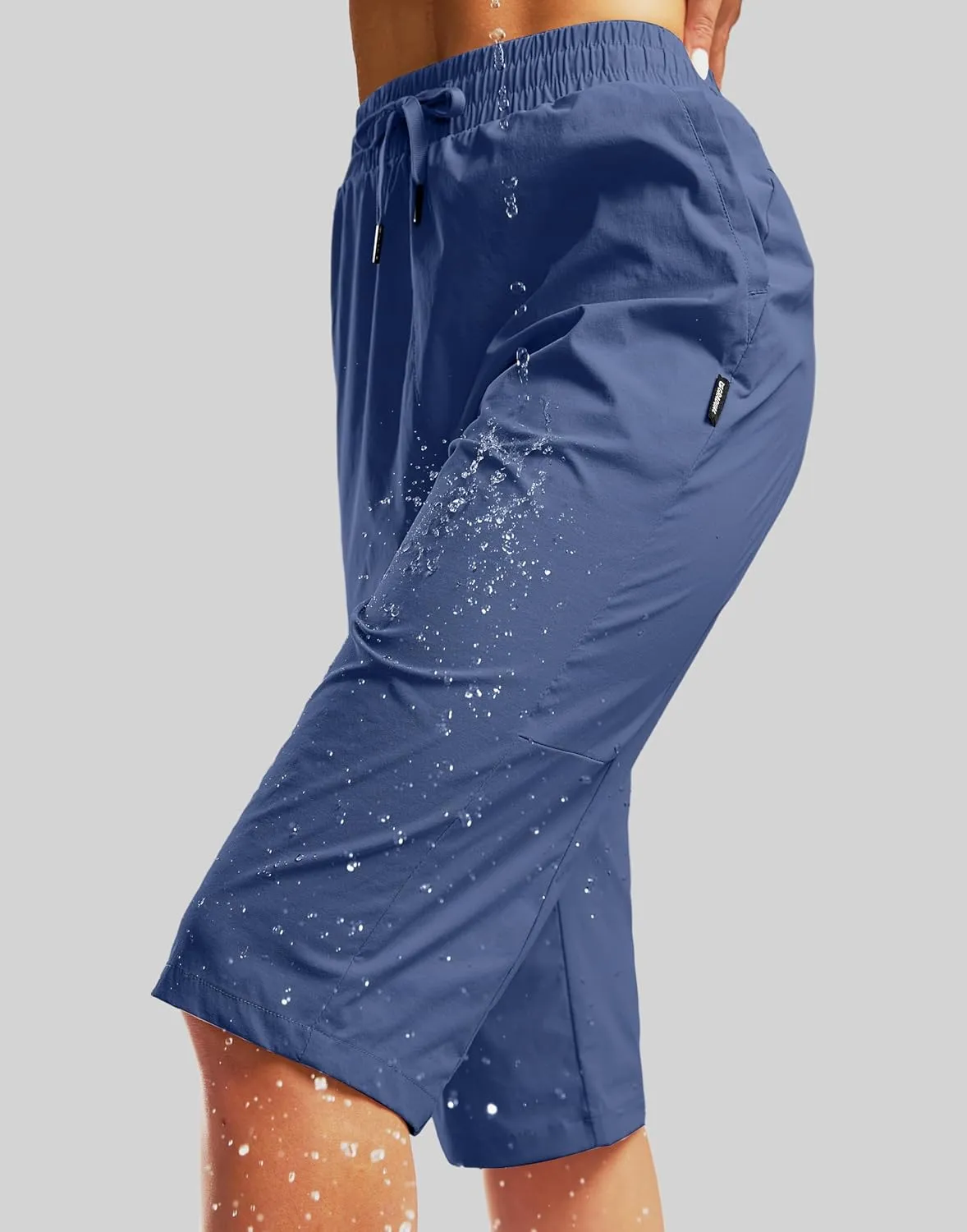 G Gradual Women's 15'' Long Shorts Below The Knee Hiking Cargo Capris Stretch Quick Dry Bermuda Shorts for Women with Pockets