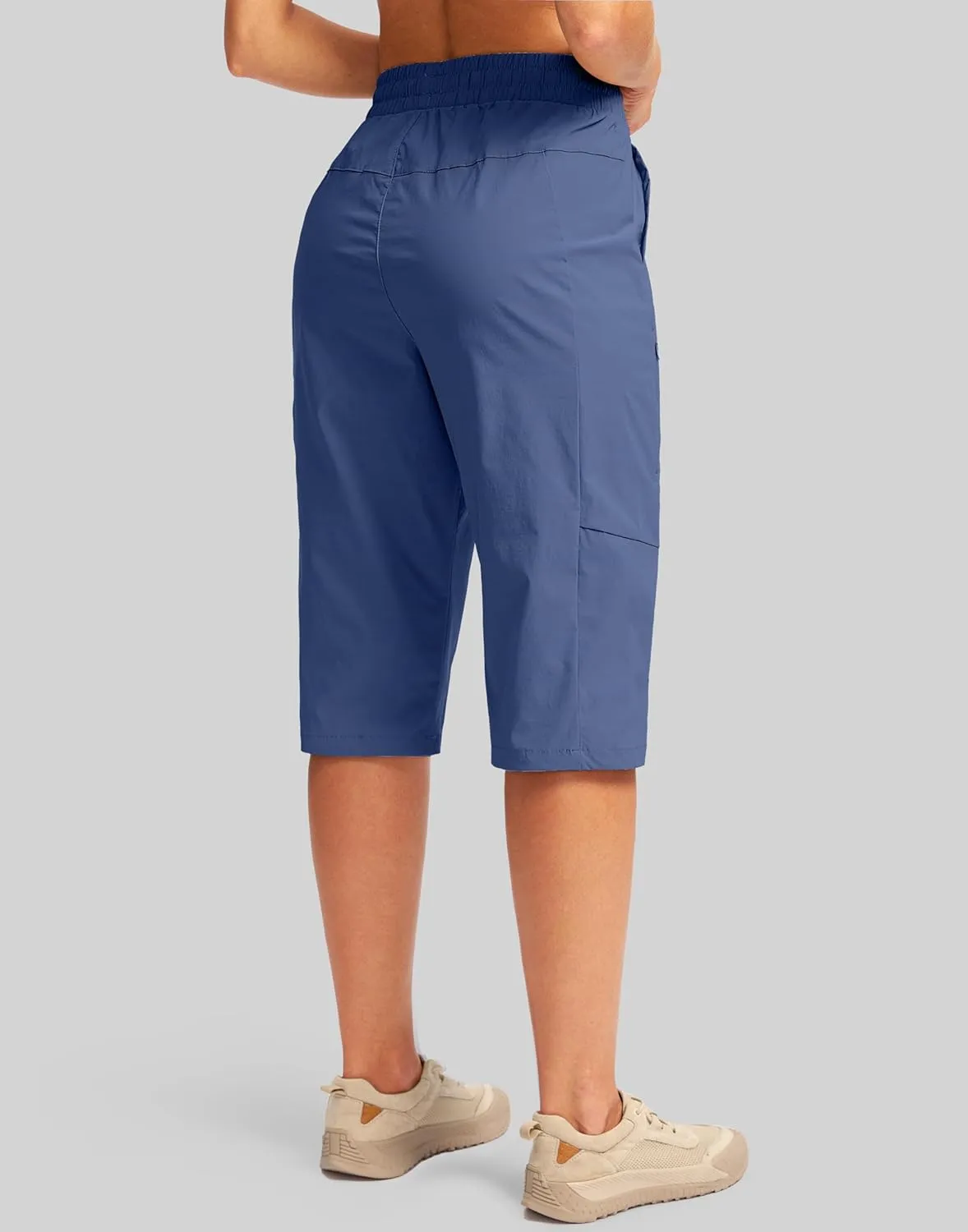 G Gradual Women's 15'' Long Shorts Below The Knee Hiking Cargo Capris Stretch Quick Dry Bermuda Shorts for Women with Pockets