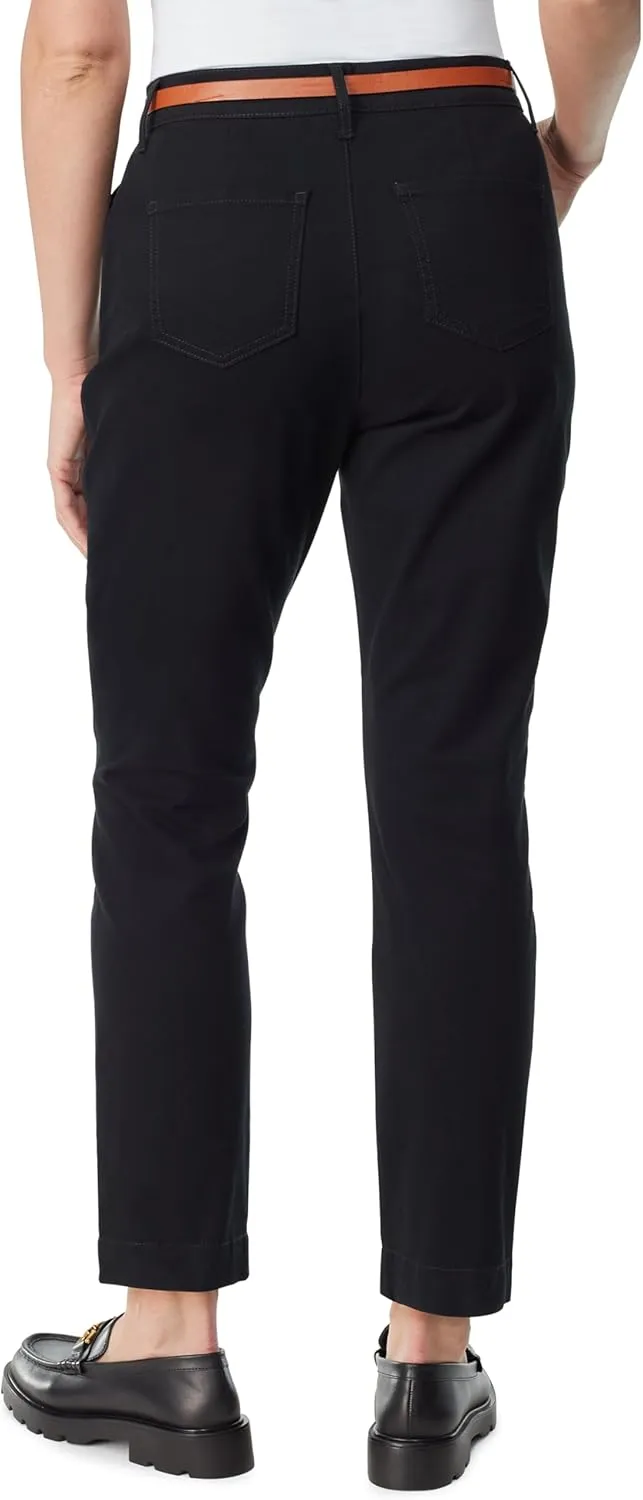 Gloria Vanderbilt Women's High Rise Belted Tapered Trouser Pant Standard