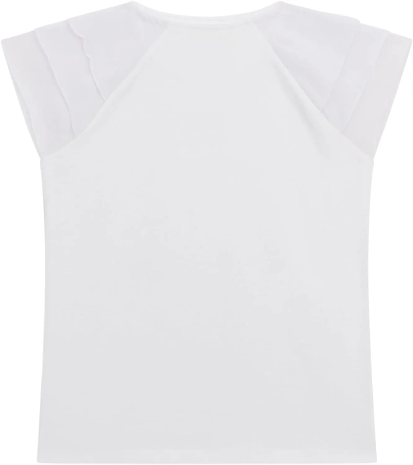 GUESS Girls' Short Sleeve T-Shirt with Chiffon Detail