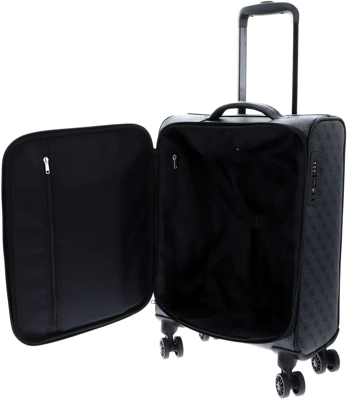 GUESS Vezzola Travel 4 Wheels Cabin Suitcase 56 cm, Coal, standard size, Modern
