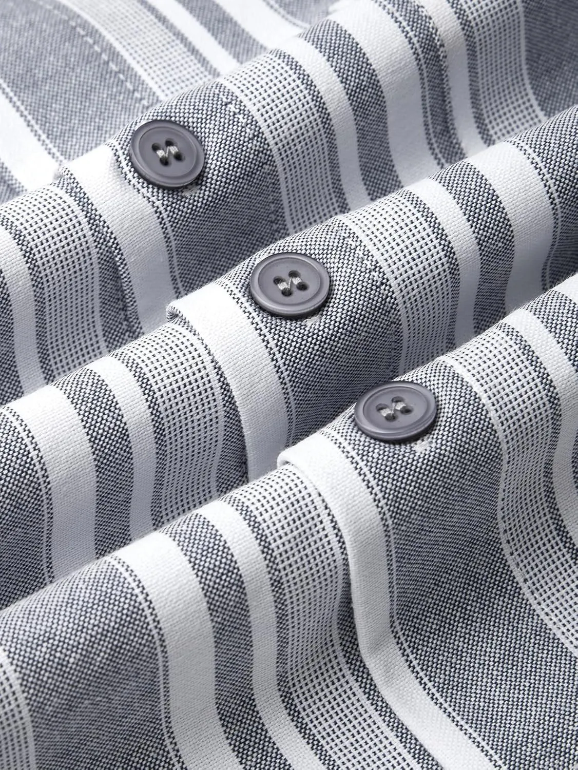 Hardaddy Men's Vertical Striped Dress Shirt Cotton Stripe Button Down Shirt Long Sleeve for Men with Pocket