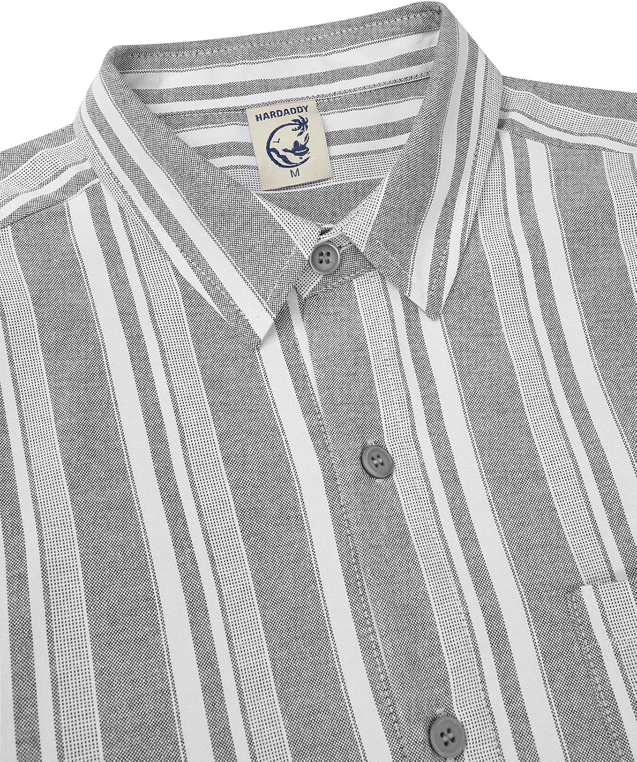 Hardaddy Men's Vertical Striped Dress Shirt Cotton Stripe Button Down Shirt Long Sleeve for Men with Pocket
