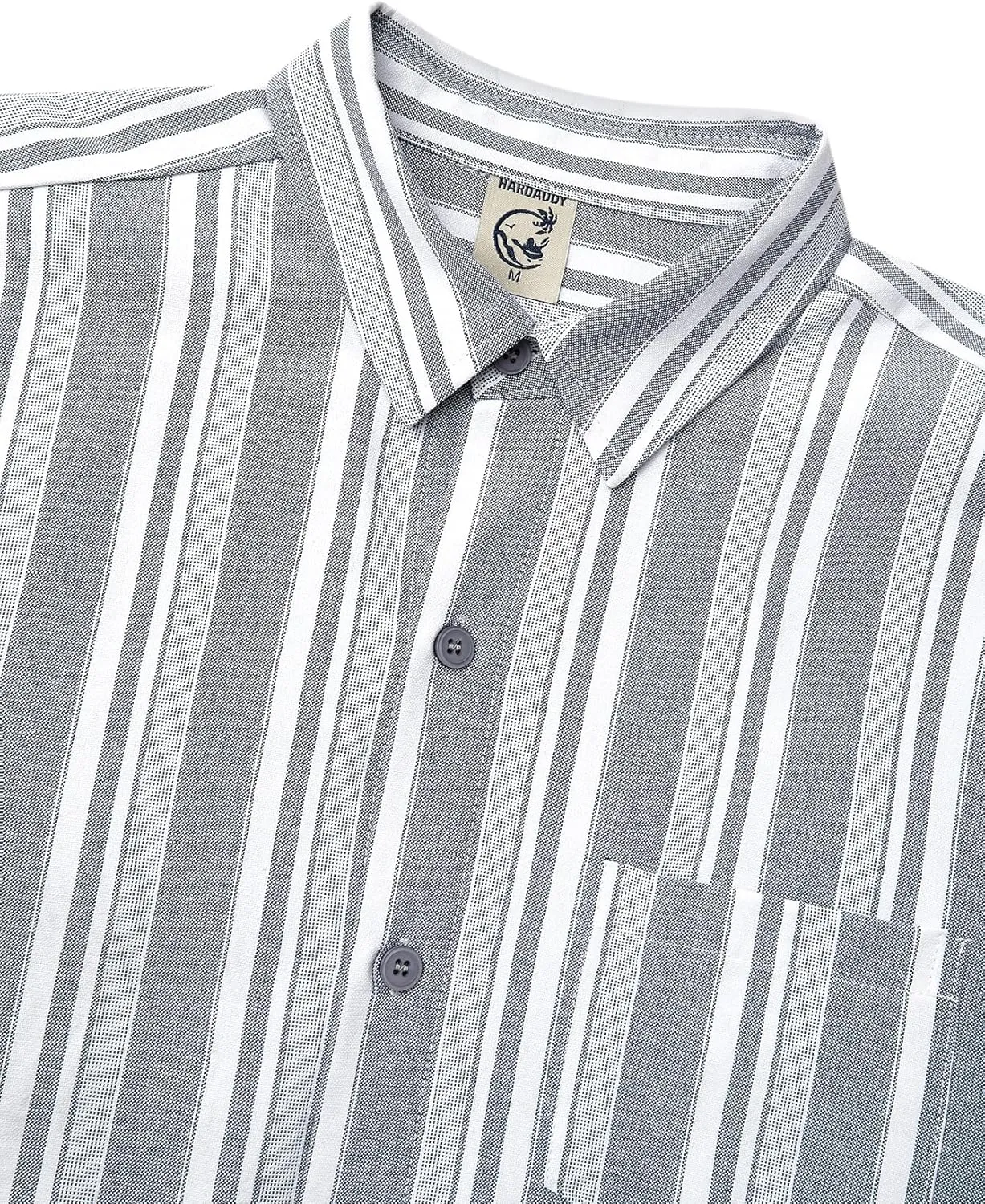 Hardaddy Men's Vertical Striped Dress Shirt Cotton Stripe Button Down Shirt Long Sleeve for Men with Pocket