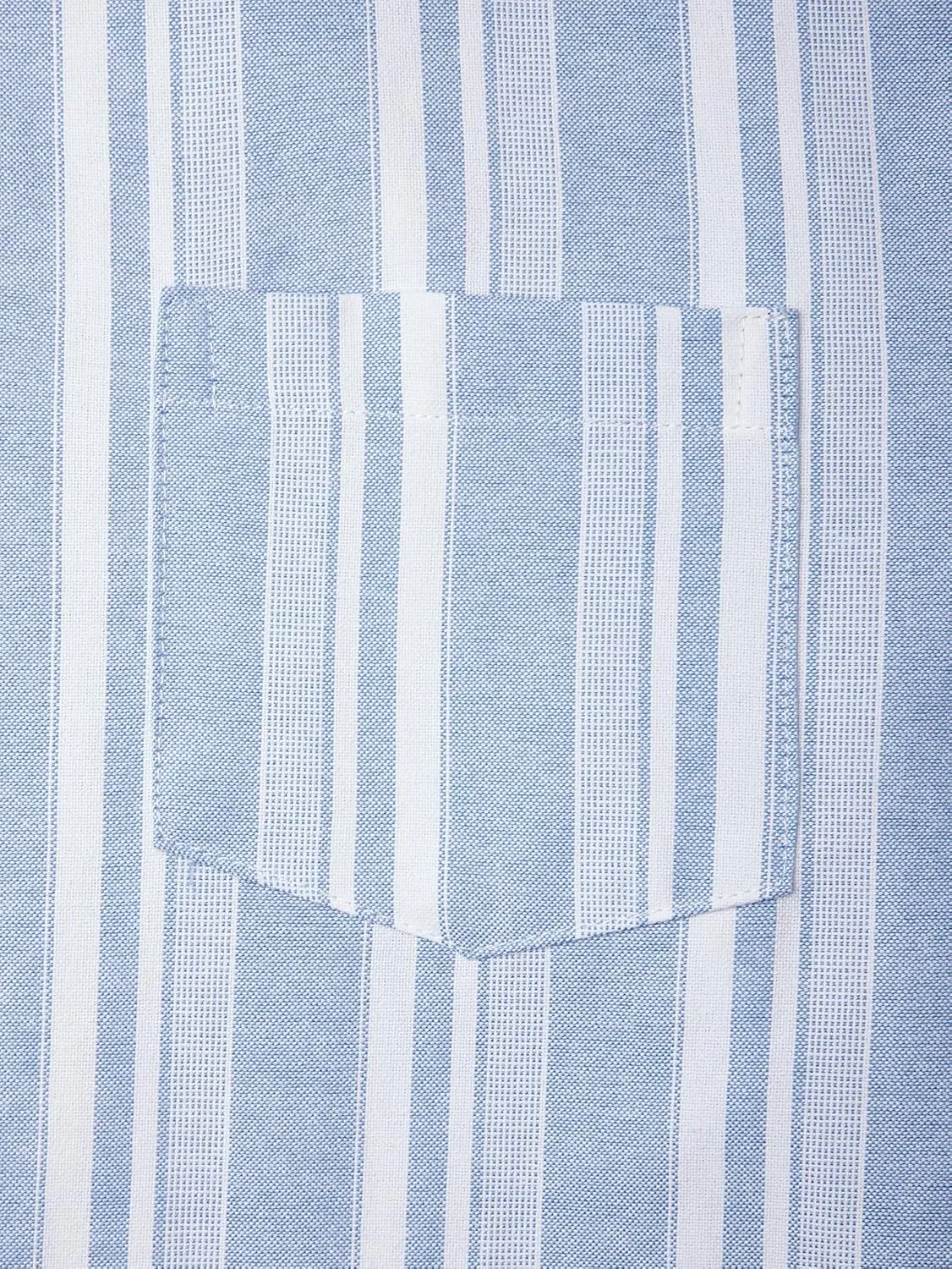 Hardaddy Men's Vertical Striped Dress Shirt Cotton Stripe Button Down Shirt Long Sleeve for Men with Pocket