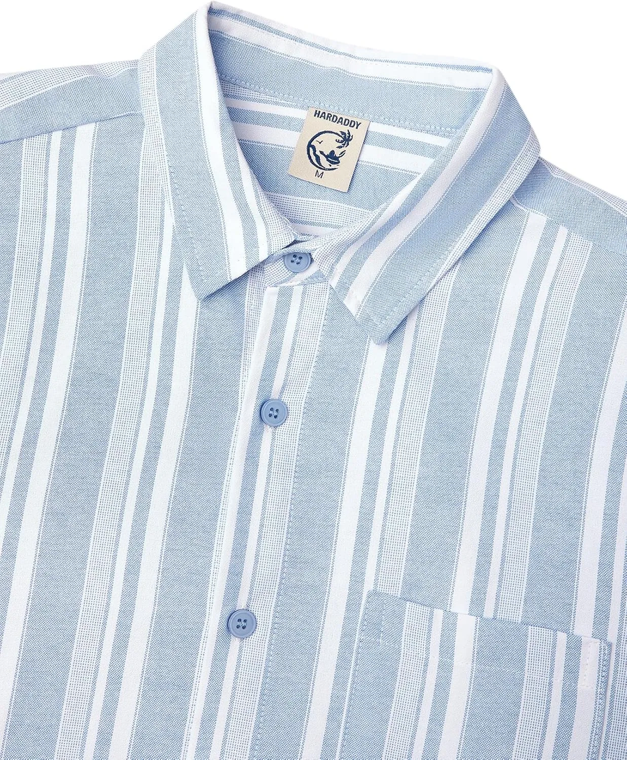 Hardaddy Men's Vertical Striped Dress Shirt Cotton Stripe Button Down Shirt Long Sleeve for Men with Pocket