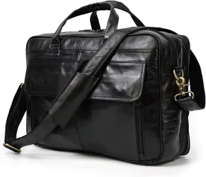 HBJWOV Men's Leather Briefcase Retro Business Tote Top Layer Cowhide Single Shoulder Crossbody Bag Computer Bag
