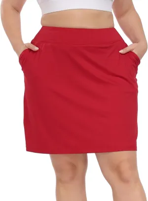 HDE Womens Plus Size Athletic Skort Golf Tennis Skirt with Bike Shorts & Pockets
