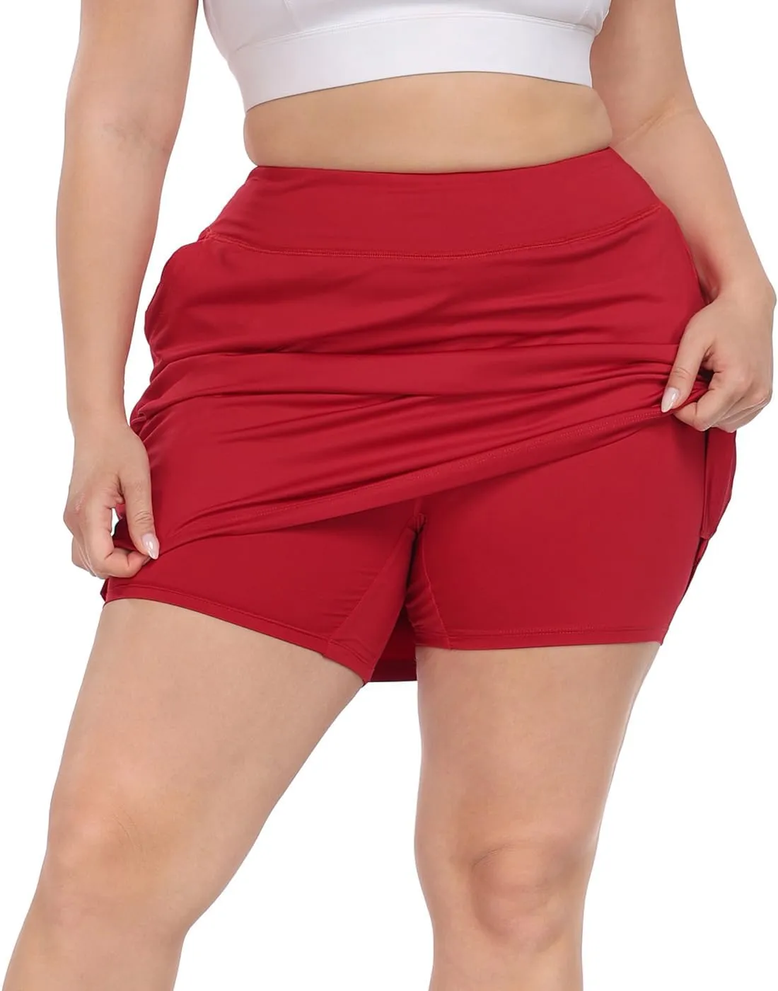 HDE Womens Plus Size Athletic Skort Golf Tennis Skirt with Bike Shorts & Pockets