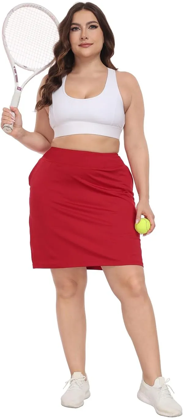 HDE Womens Plus Size Athletic Skort Golf Tennis Skirt with Bike Shorts & Pockets