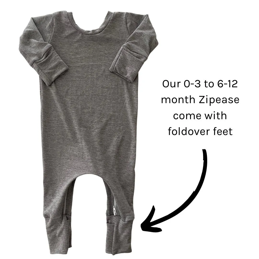 Heathered Grey Zip Romper