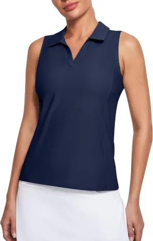 Heathyoga Womens Golf Shirt Golf Tank Tops for Women Polo Tennis Shirts Sleeveless Golf Shirts for Women Quick Dry