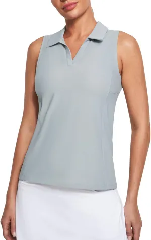Heathyoga Womens Golf Shirt Golf Tank Tops for Women Polo Tennis Shirts Sleeveless Golf Shirts for Women Quick Dry