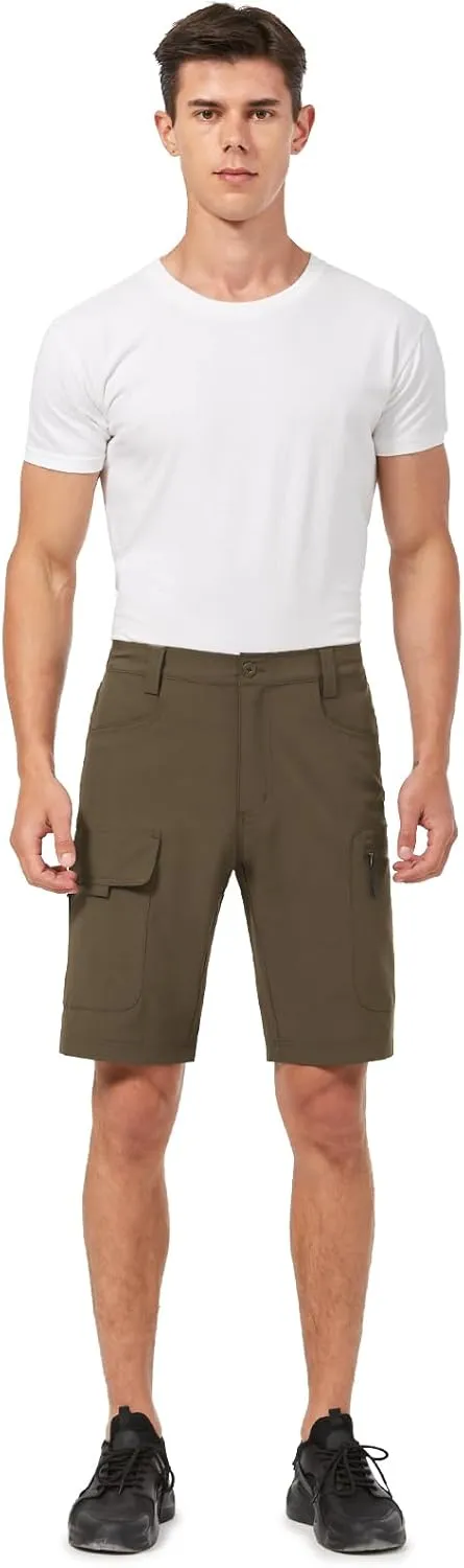 Hiauspor Men's Hiking Cargo Shorts 9"/10" Quick Dry Lightweight Waterproof for Golf Tactical Fishing Casual with 6 Pockets
