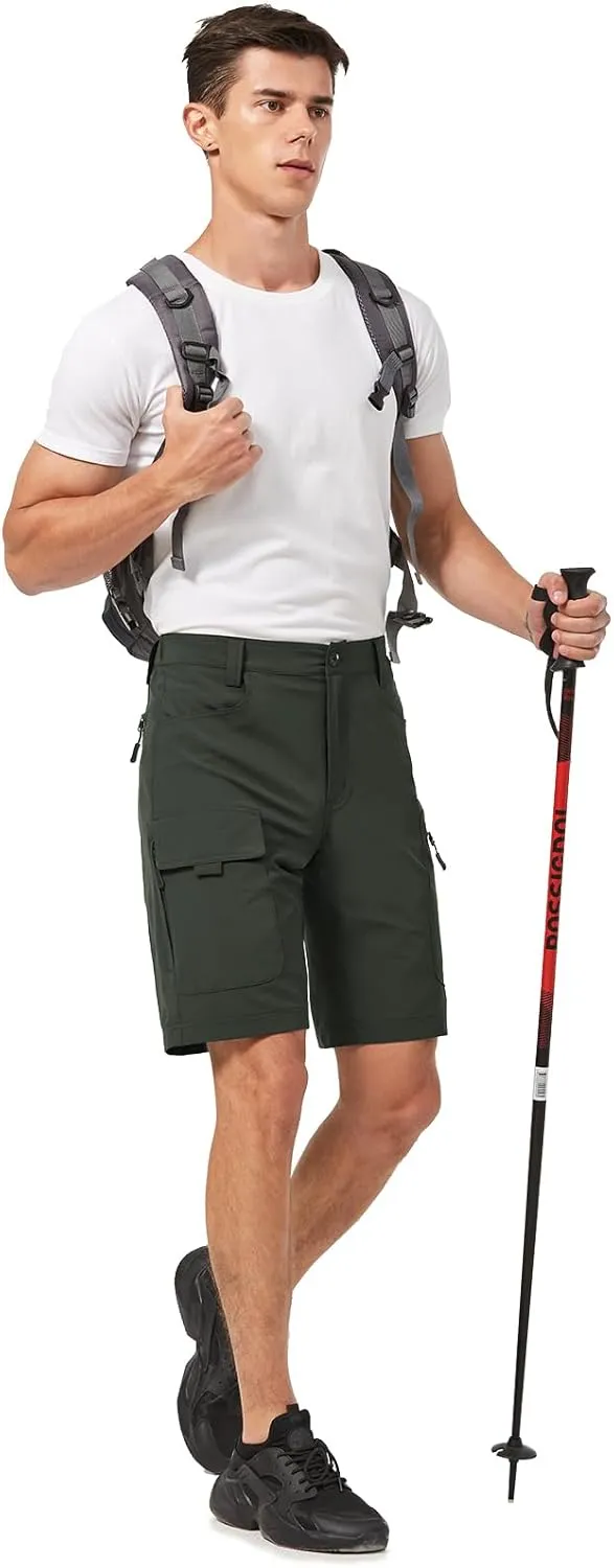 Hiauspor Men's Hiking Cargo Shorts 9"/10" Quick Dry Lightweight Waterproof for Golf Tactical Fishing Casual with 6 Pockets