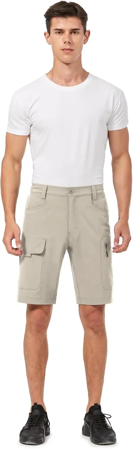 Hiauspor Men's Hiking Cargo Shorts 9"/10" Quick Dry Lightweight Waterproof for Golf Tactical Fishing Casual with 6 Pockets