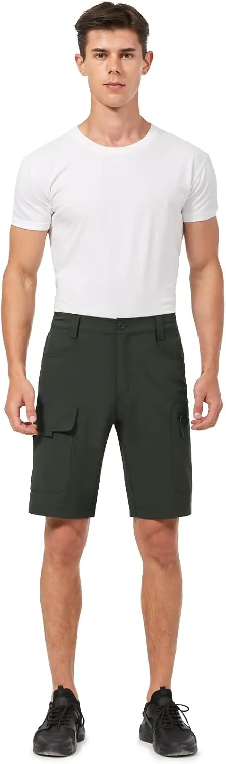 Hiauspor Men's Hiking Cargo Shorts 9"/10" Quick Dry Lightweight Waterproof for Golf Tactical Fishing Casual with 6 Pockets