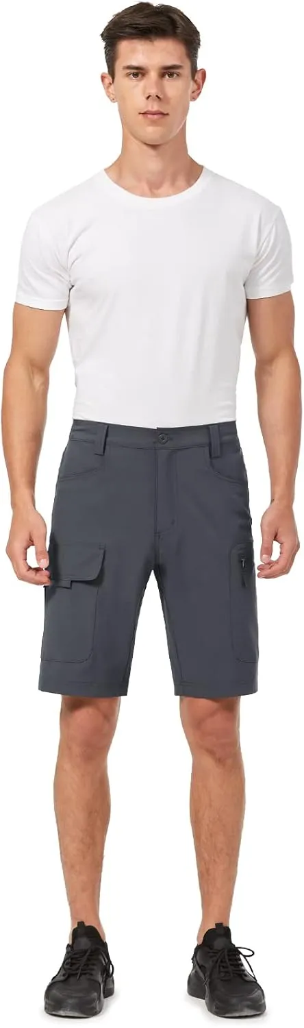 Hiauspor Men's Hiking Cargo Shorts 9"/10" Quick Dry Lightweight Waterproof for Golf Tactical Fishing Casual with 6 Pockets