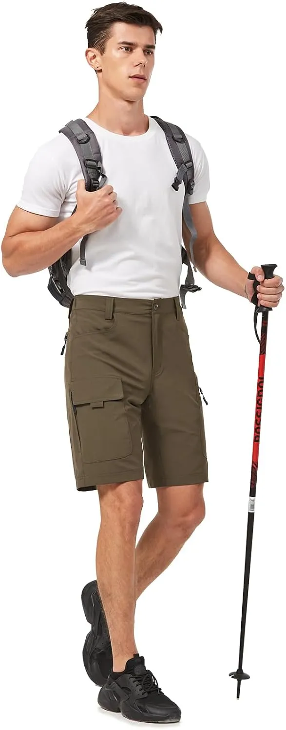 Hiauspor Men's Hiking Cargo Shorts 9"/10" Quick Dry Lightweight Waterproof for Golf Tactical Fishing Casual with 6 Pockets