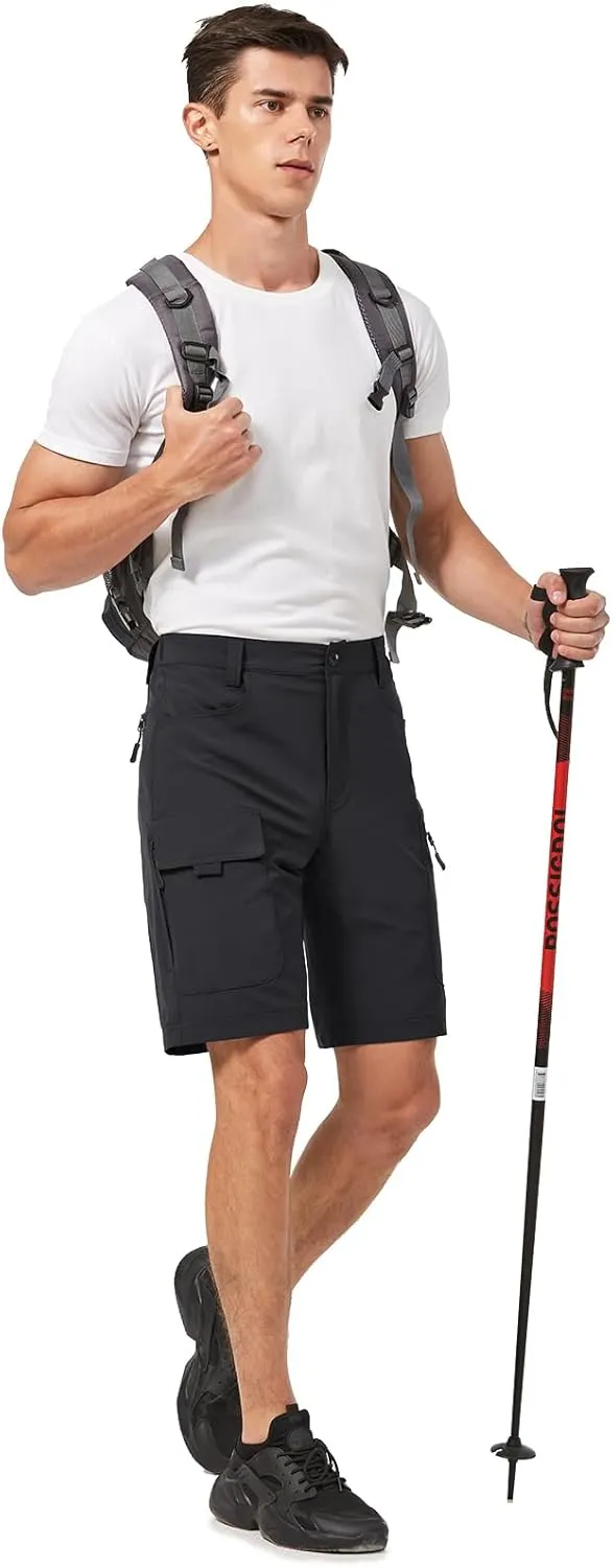 Hiauspor Men's Hiking Cargo Shorts 9"/10" Quick Dry Lightweight Waterproof for Golf Tactical Fishing Casual with 6 Pockets