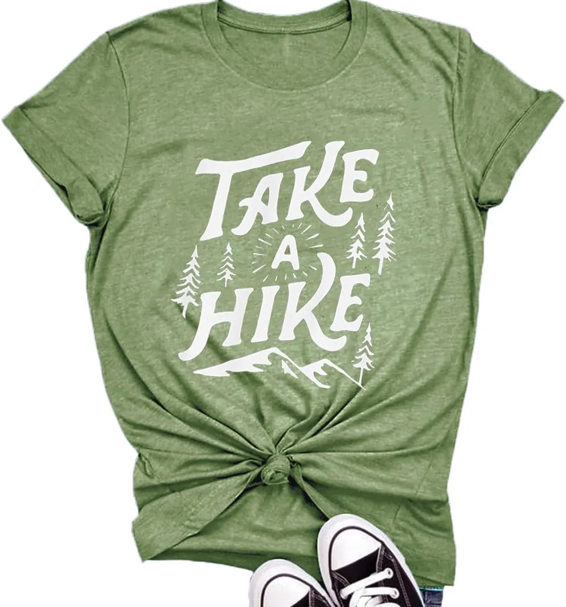 Hiking Shirt for Women Adventure Mountain Graphic Athletic Shirts Funny Hike More Worry Less Tee Tops