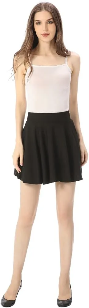 Hoerev Women Girls Short High Waist Pleated Skater Tennis Skirt